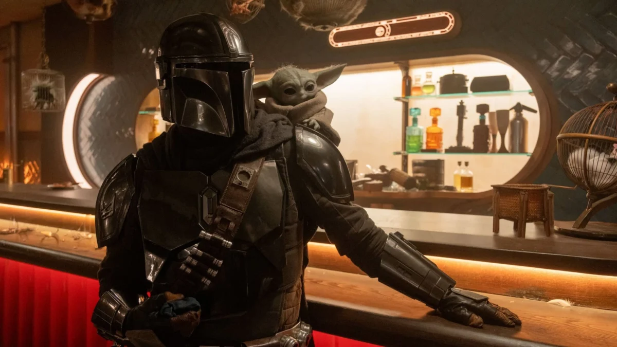 A still image from Disney's 'Star Wars: The Mandalorian and Grogu'.