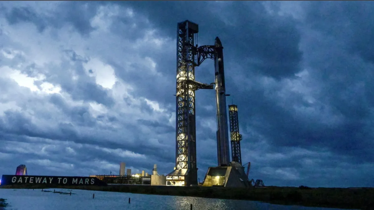 Elon Musk's SpaceX Starship rocket is seen during a previous launch attempt.