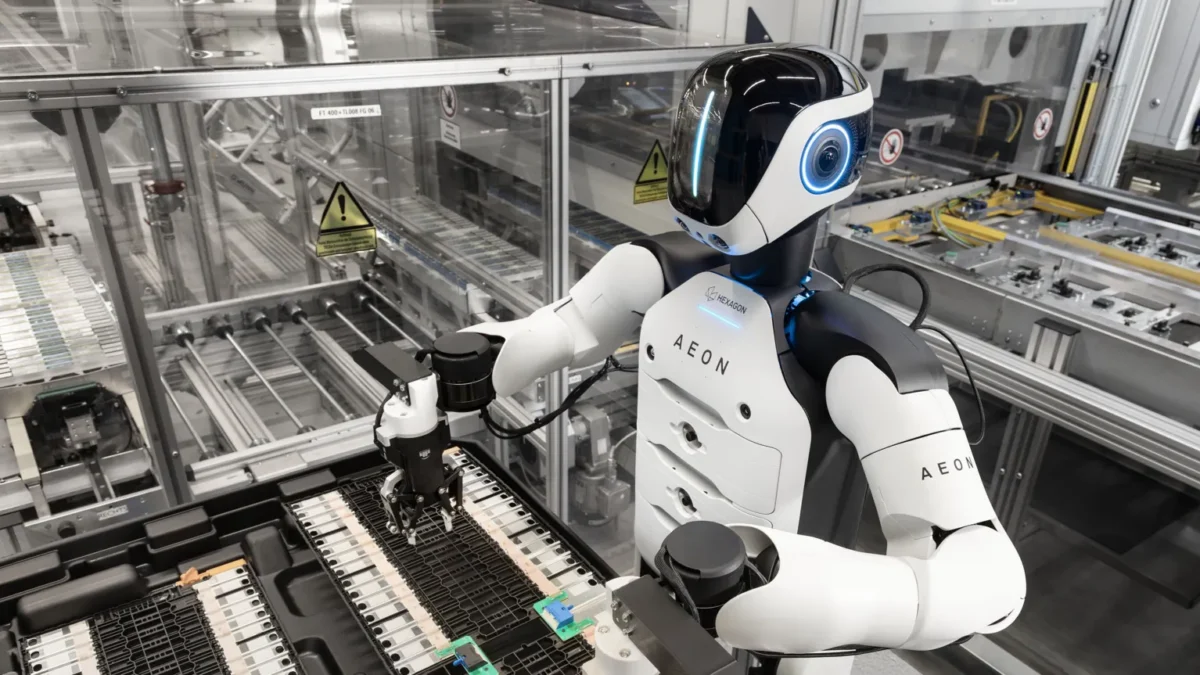 BMW is testing humanoid robots at its Leipzig factory.