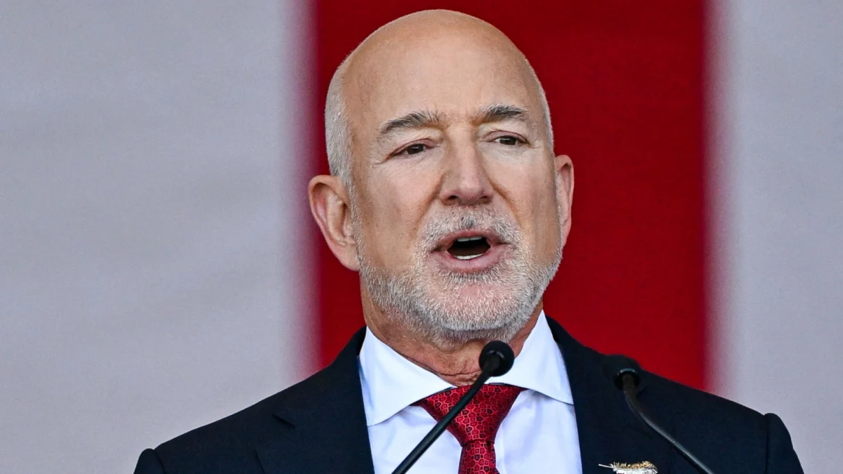 Jeff Bezos, Executive Chairman of Amazon, speaks during an interview.