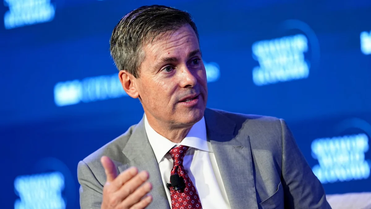 David Ricks, chief executive officer of Eli Lilly & Co., at the Semafor World Economy Summit during the International Monetary Fund (IMF) and World Bank Spring meetings in Washington, DC, US, on Friday, April 17, 2026. A