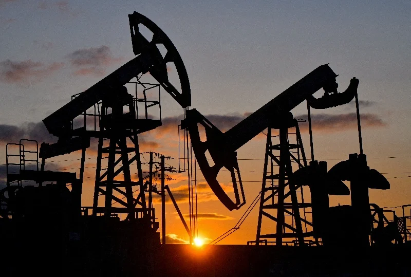 FILE PHOTO: Oil pump jacks are seen in Almetyevsk, Republic of Tatarstan, Russia, on June 4, 2023. (REUTERS/Alexander Manzyuk/File Photo)