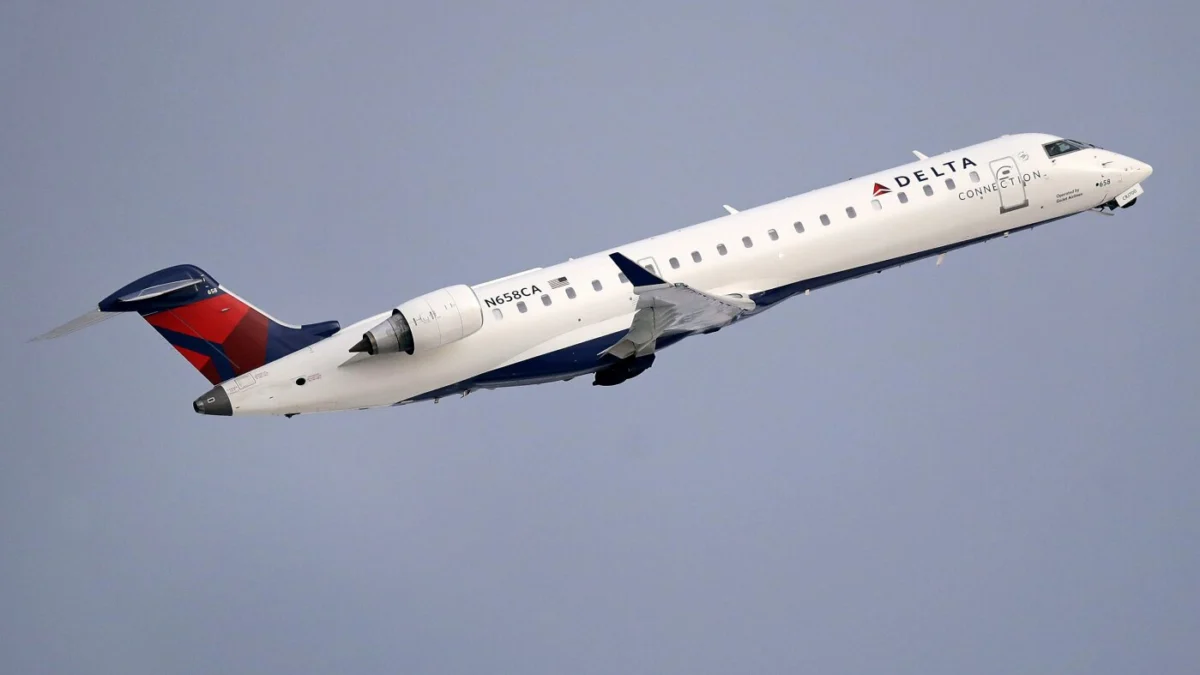 A Delta Air Lines Connection regional jet operated by GoJet Airlines takes off from Logan International Airport in Boston. Short regional flights are a critical part of U.S. aviation but are facing decline.
