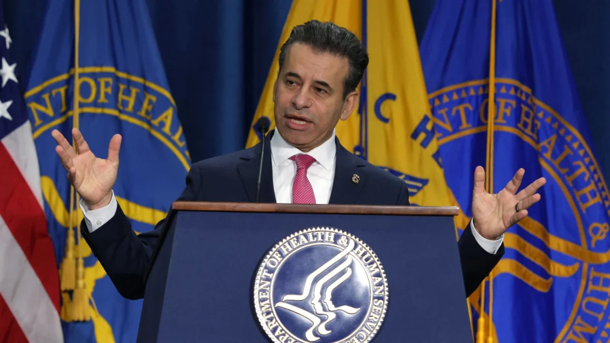 Dr. Marty Makary, former Commissioner of the Food and Drug Administration, is seen speaking at an event in Washington D.C. on December 18, 2025. (Alex Wong | Getty Images)