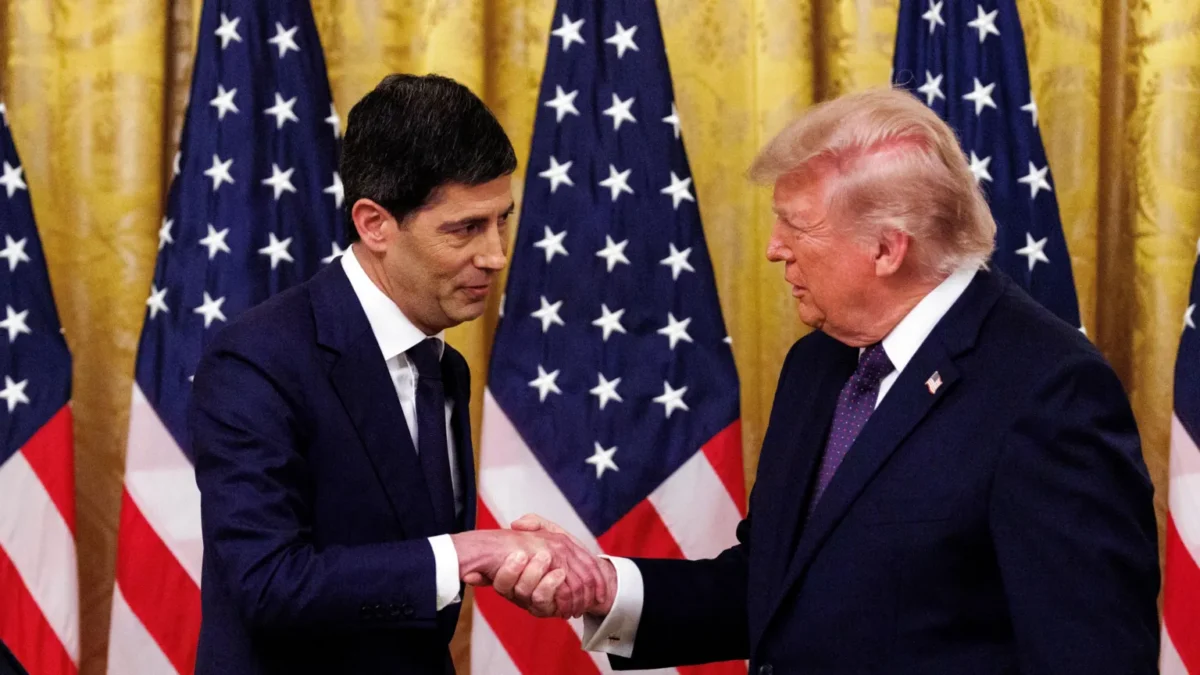 President Donald Trump speaks at a White House event.