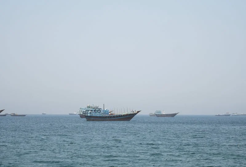 Vessels in the Strait of Hormuz, Musandam, Oman, May 8, 2026. REUTERS/Stringer