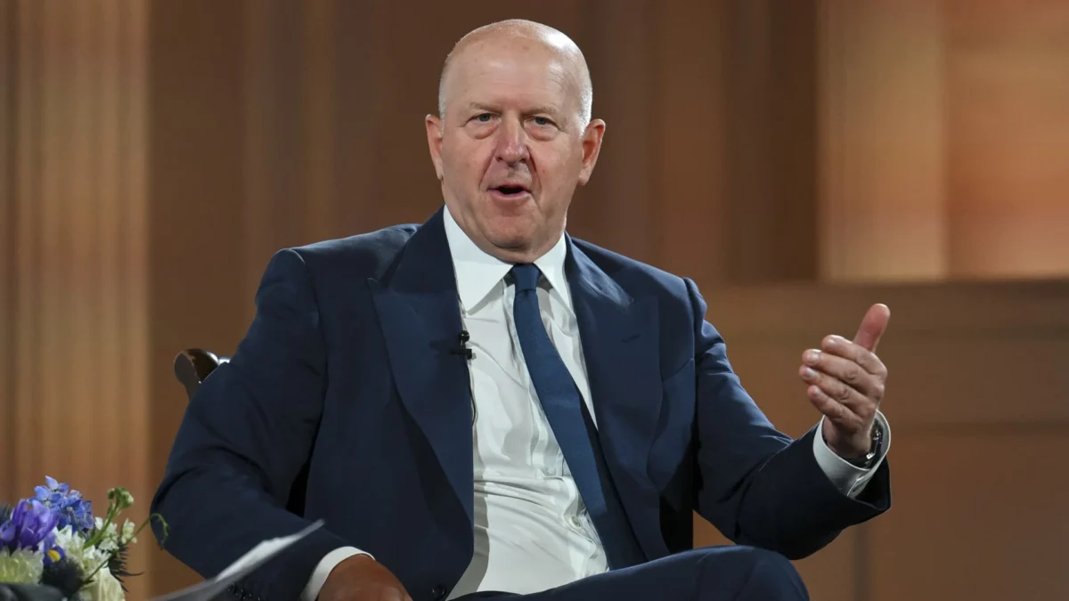 Goldman Sachs CEO David Solomon discusses market sentiment and AI investments.