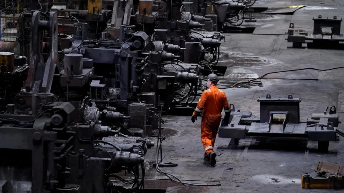 The British Steel plant at Scunthorpe, where nationalisation has been underway.