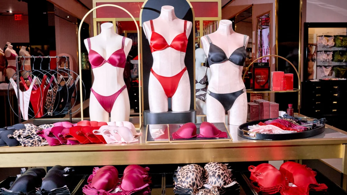Bras for sale at a Victoria's Secret store on Fifth Avenue in New York, US, on Thursday, Sept. 4, 2025.