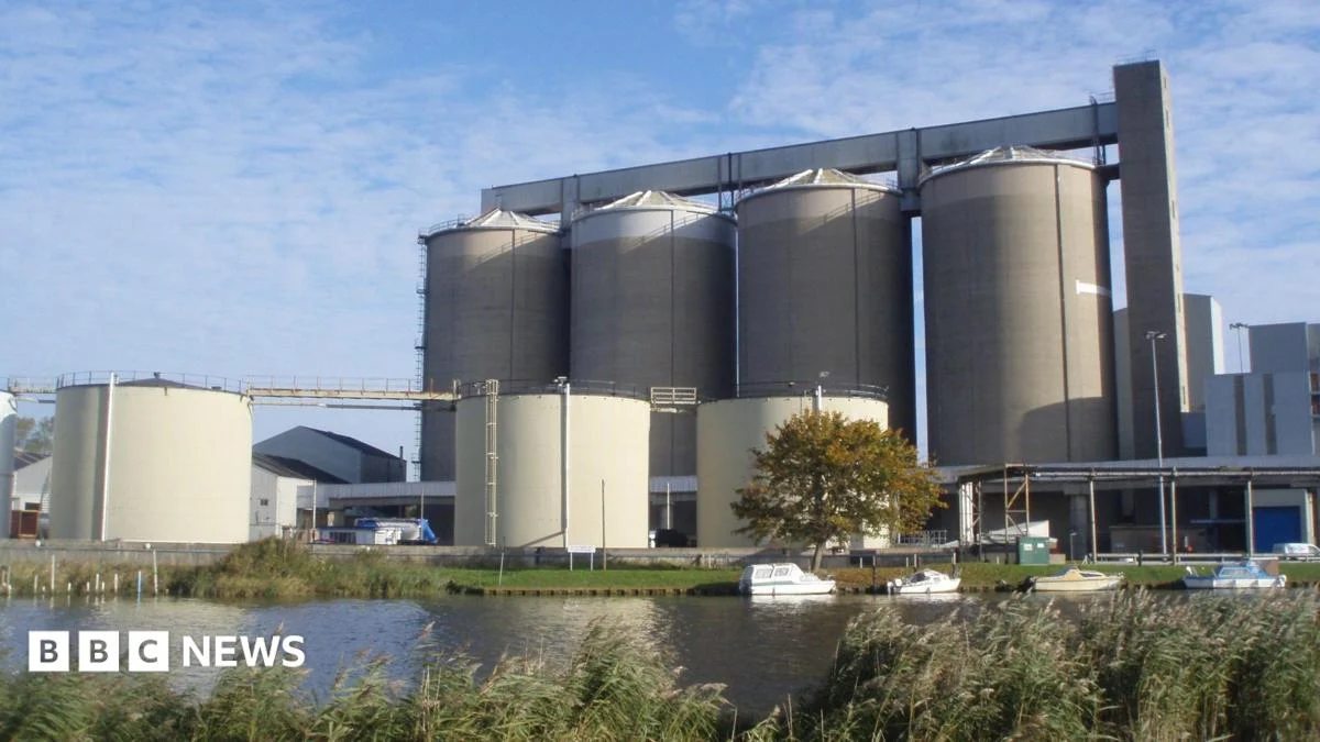 Cantley sugar factory on the Norfolk Broads, opened in 1912 on the River Yare